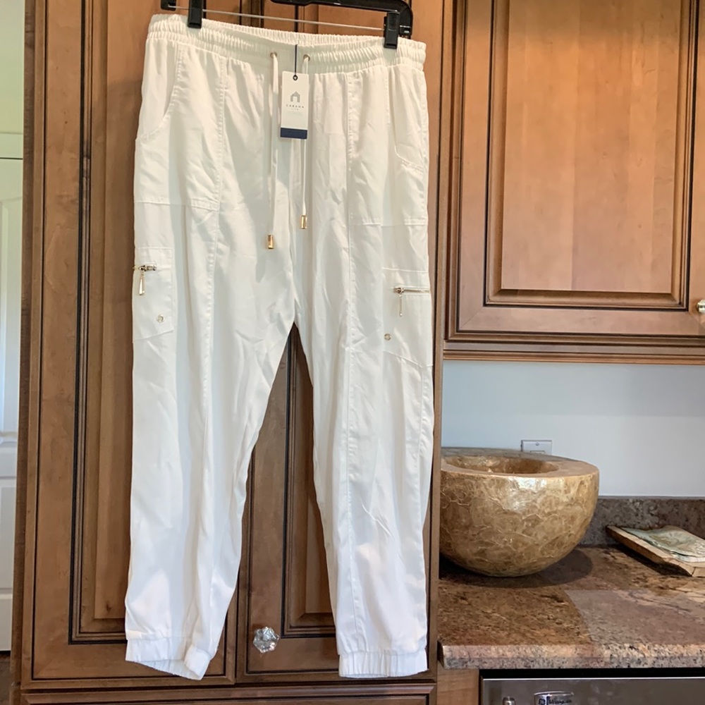 Cabana life white jogger. NWT. Size large. Lots of pockets  perfect for summer
